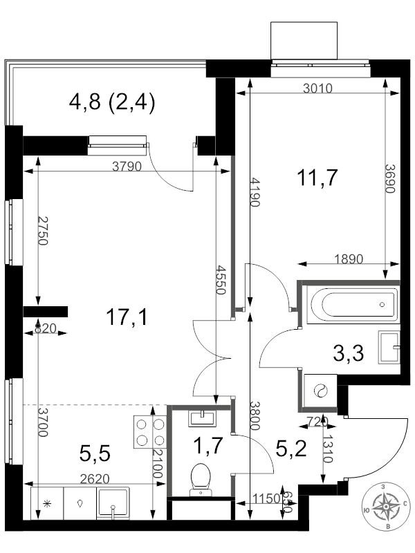 Продажа 1-комн квартиры в новостройке Москва г., Амурская ул.,  к. 3