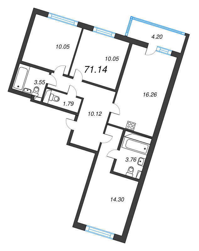 Продажа 3-комн квартиры в новостройке Шушары п., Школьная ул.,  к. 7