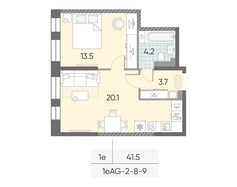 Продажа 1-комн квартиры в новостройке Марка Шагала набережная, д.1к2