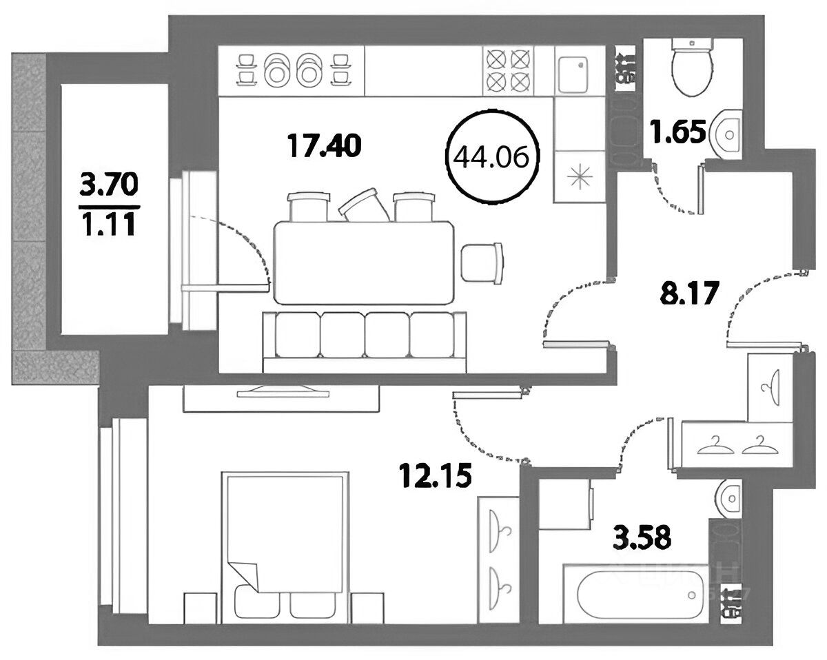 Аренда 1-комн квартиры на вторичном рынке улица Плесецкая, 6