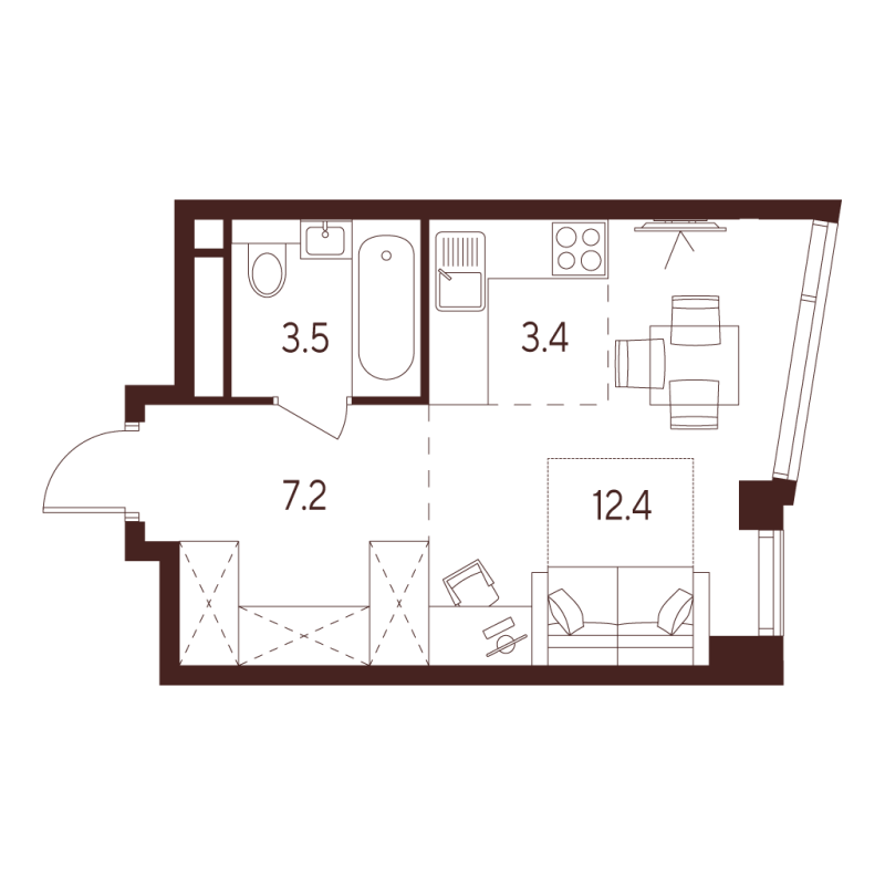 Продажа студии Москва г., Куусинена ул.,  к. B