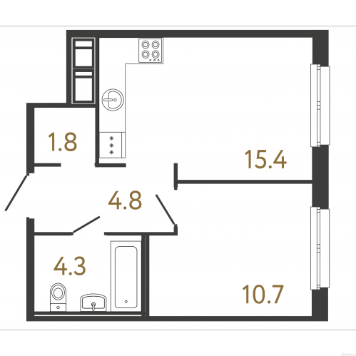 1-комн квартира набережная Обводного канала, 118А