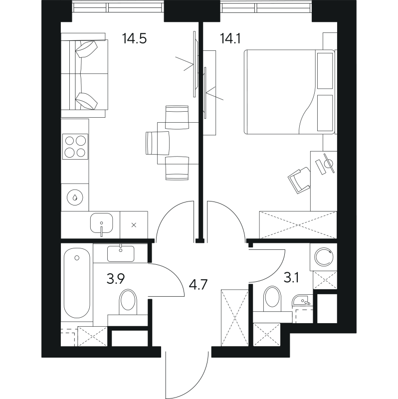 Продажа 1-комн квартиры в новостройке Москва г., Ярцевская ул.,  к. 1
