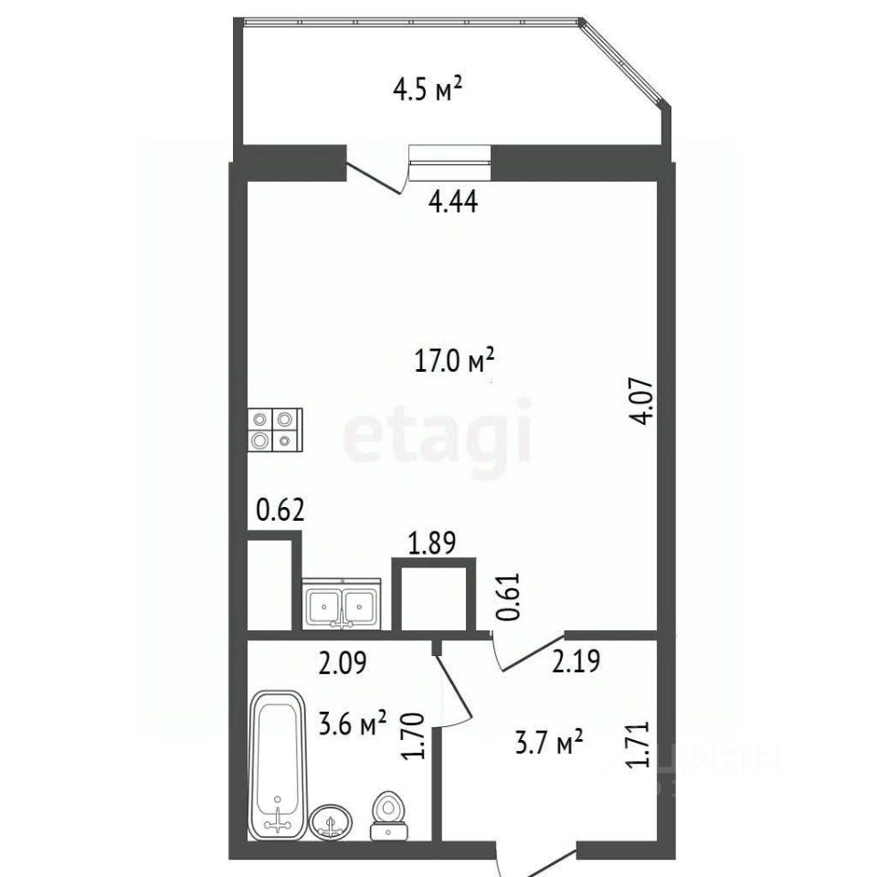 Продажа студии улица Бабушкина,  д. 82