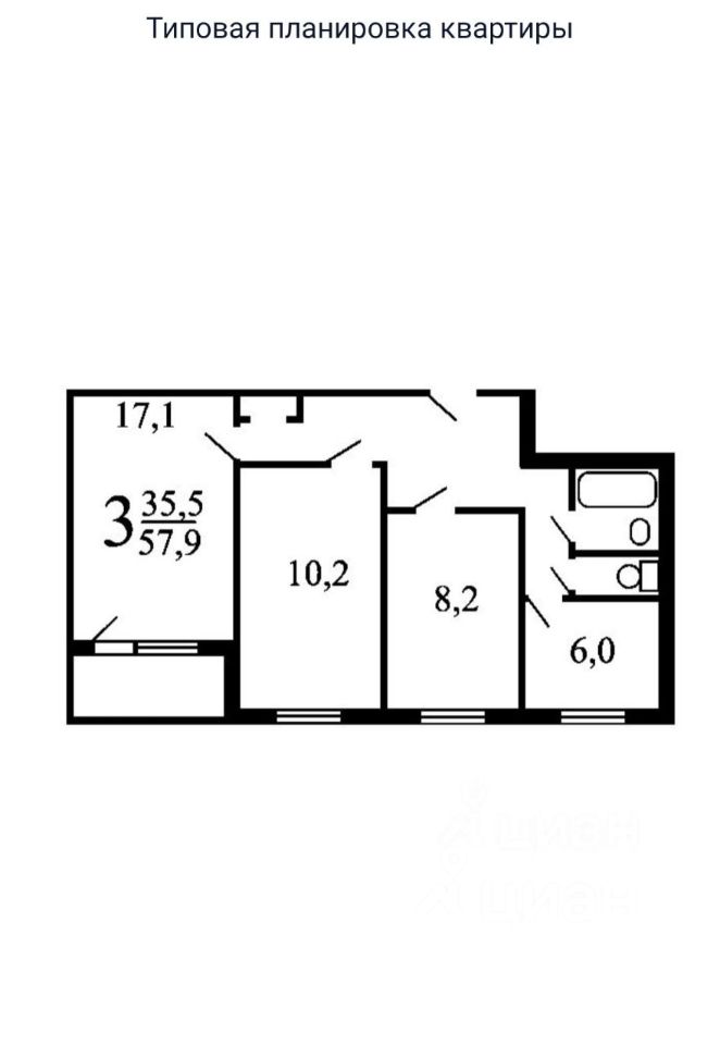 Продажа 3-комн квартиры на вторичном рынке улица Рокотова, 8К5