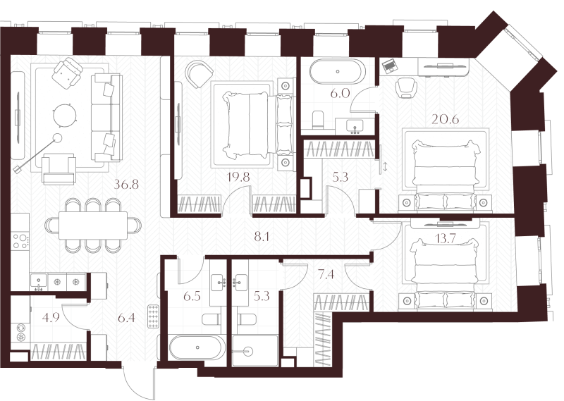 Продажа 3-комн квартиры в новостройке Москва г., Климашкина ул.,  к. 1