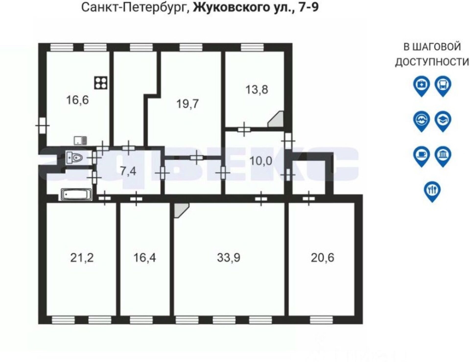 Продажа комнаты Жуковского ул,  д. 7-9