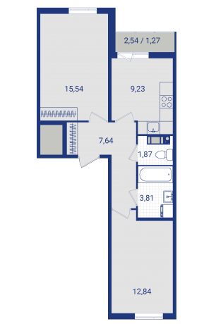 Планировка ЖК Lampo, 28.38 м2