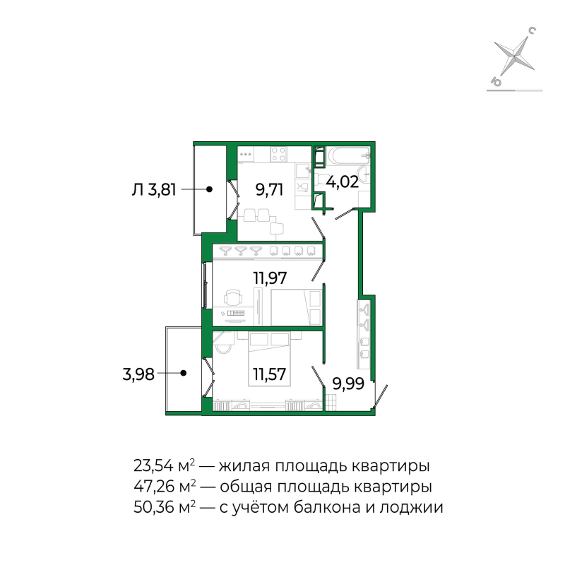 Продажа 2-комн квартиры в новостройке Сертолово г., Дмитрия Кожемякина ул.,  к. 3