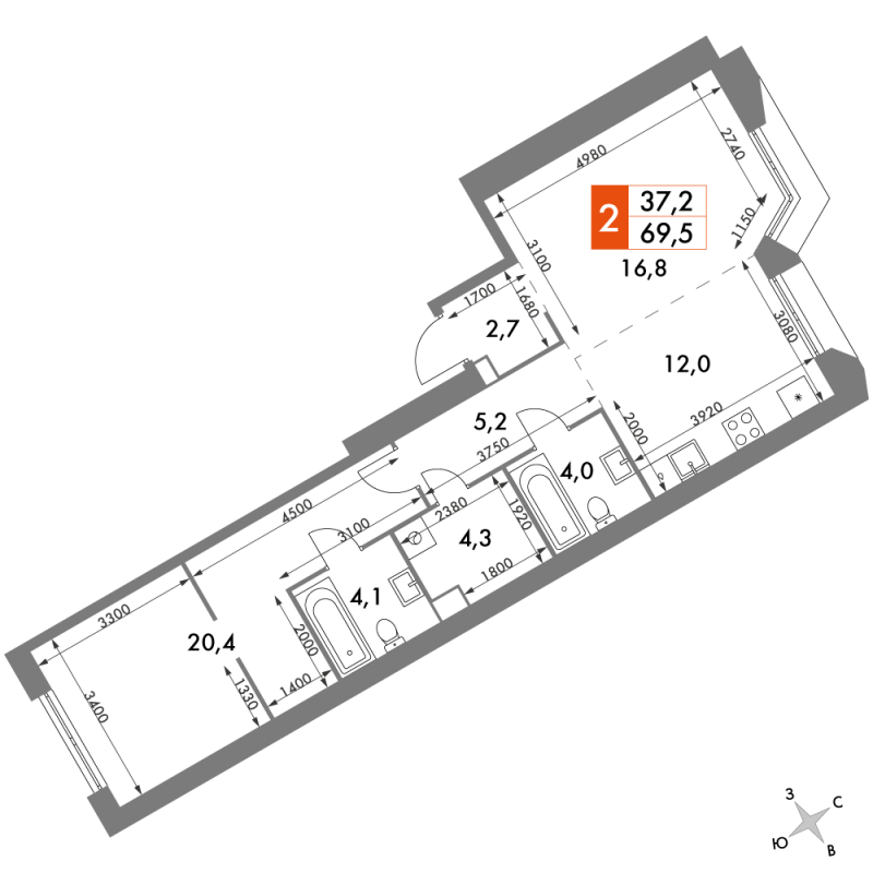 Продажа 1-комн квартиры в новостройке Москва г., Академика Волгина ул.,  к. 3