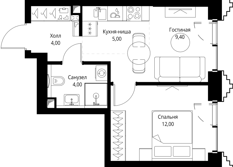 Продажа 1-комн квартиры в новостройке Москва г., Верейская ул.,  к. SET.1.2