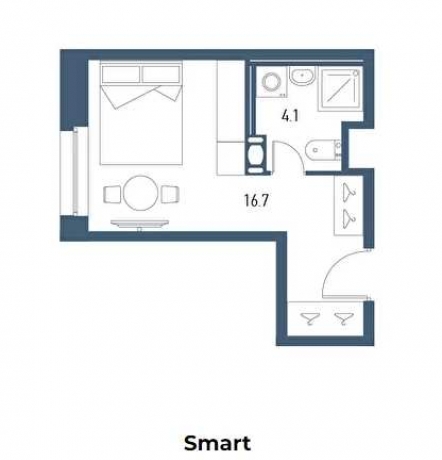 Планировка ЖК VIDI, 16.7 м2