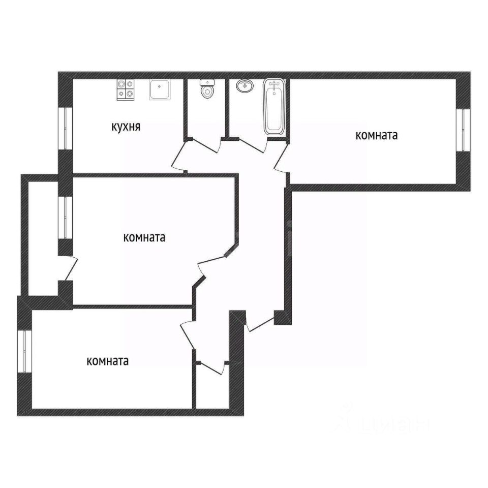 Продажа 3-комн квартиры на вторичном рынке Кириши, Волховская набережная, 40