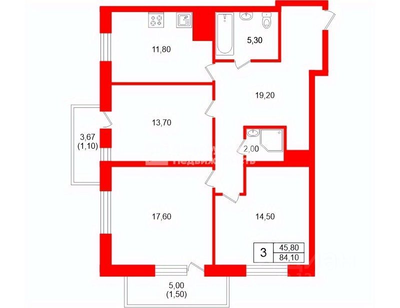 Продажа 3-комн квартиры на вторичном рынке улица Русановская, 17к4