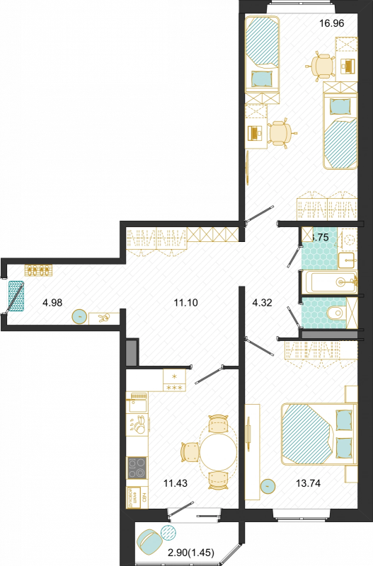 Продажа 2-комн квартиры в новостройке Домодедово с., Ледовская ул.,  к. 8-9