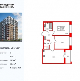 Продажа 2-комн квартиры в новостройке проспект Большой Смоленский