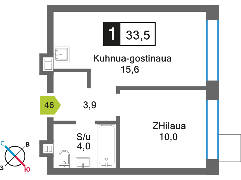 Продажа 1-комн квартиры в новостройке Светлые Горы п., Пятницкое ш.,  к. 6