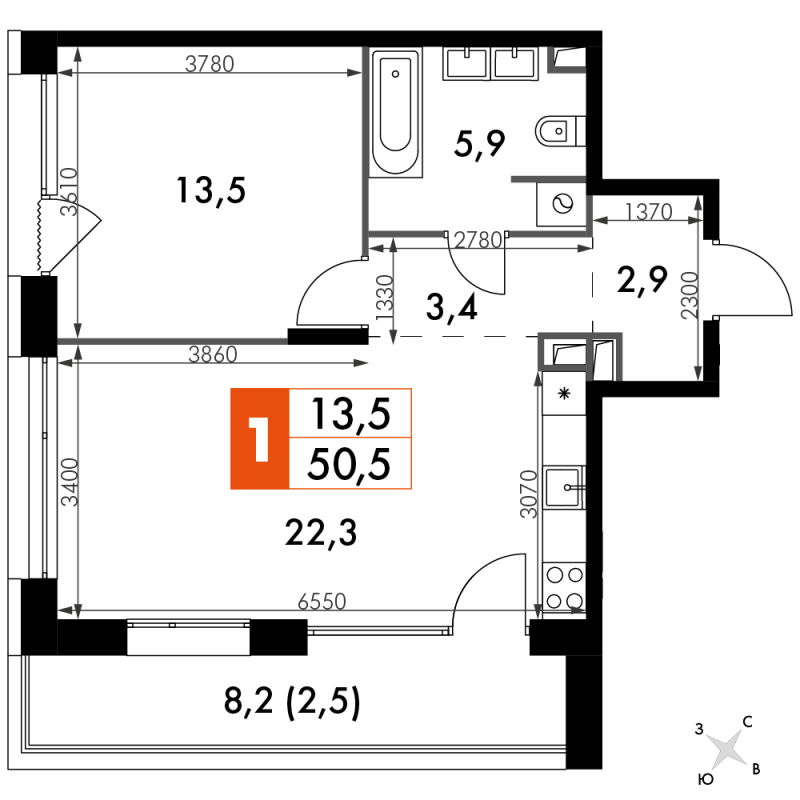 Продажа 1-комн квартиры в новостройке Москва г., Снежная ул.,  к. 1