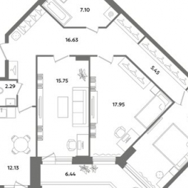 Продажа 3-комн квартиры на вторичном рынке ул Кустодиева,  д. 7,  к. 1
