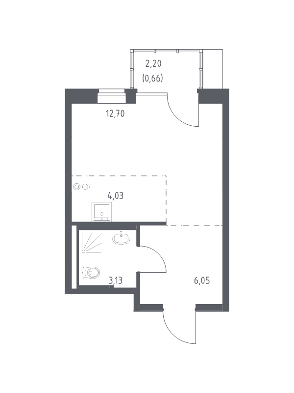 Продажа студии Алхимово д., Полевая ул.,  к. 3