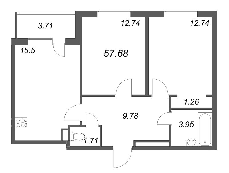 Продажа 2-комн квартиры в новостройке Шушары п., Пулковское ш.,  к. 3.6