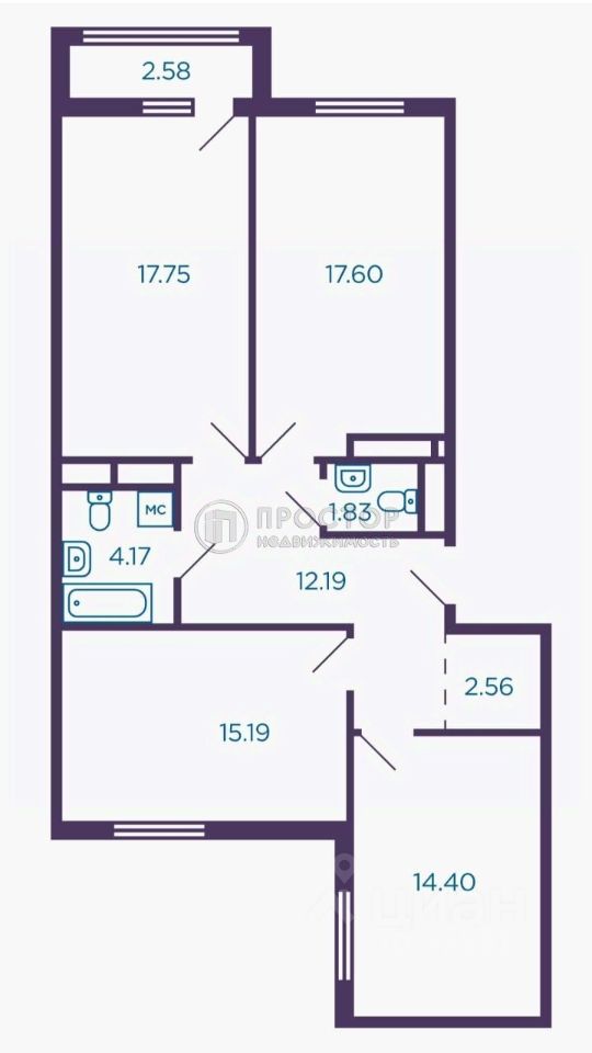 Продажа 3-комн квартиры на вторичном рынке Видное, бульвар Дивный, 3