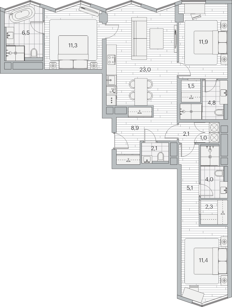Продажа 3-комн квартиры в новостройке Москва г., Береговой проезд,  к. 1