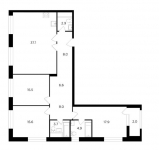 Планировка ЖК Серебряный парк, 49 м2