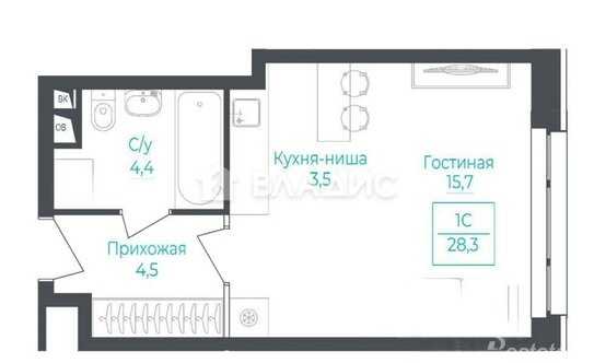 Продажа 1-комн квартиры на вторичном рынке Михалковская улица,  д. 54