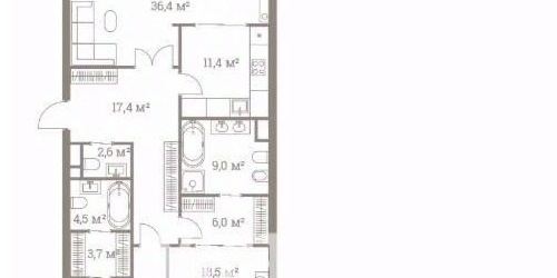 3-комн квартира улица Большая Полянка, 44