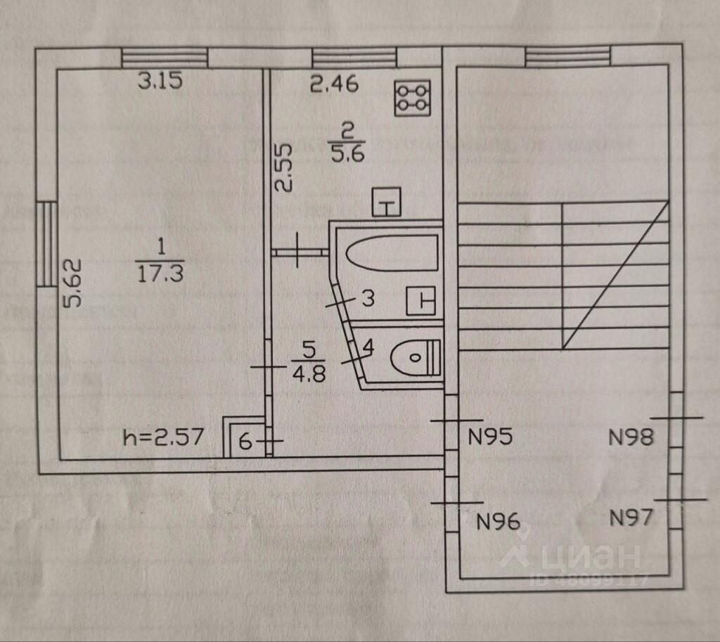 Продажа 1-комн квартиры на вторичном рынке д. Батово, 6