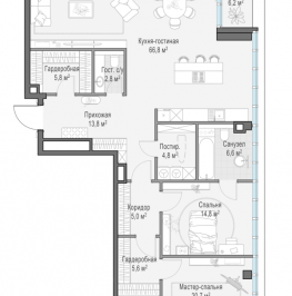 Продажа 3-комн квартиры в новостройке Москва г., Фрунзенская наб.,  к. C1