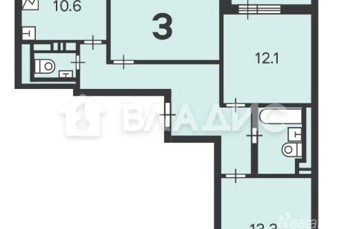 Продажа 3-комн квартиры на вторичном рынке улица Кедрова,  д. 16 к3