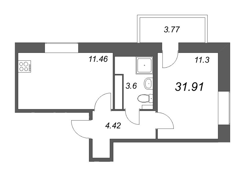 Продажа 1-комн квартиры в новостройке Колпино г., Загородная ул.,  к. 45