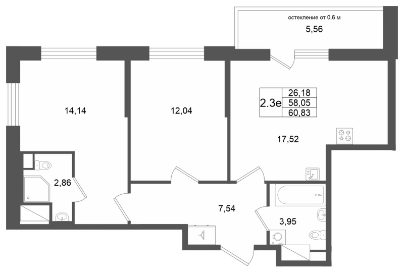 Продажа 2-комн квартиры в новостройке Новосаратовка д., Покровская Дорога ул.,  к. 13