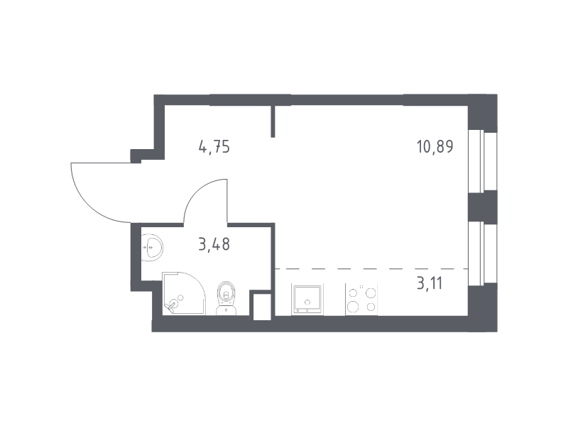 Продажа студии Cтолбово д., Проектируемый проезд № 7032,  к. 13