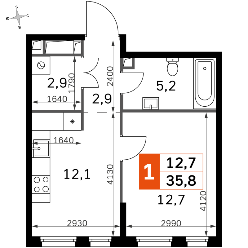 Продажа 1-комн квартиры в новостройке Шеногина ул,  к. 6.2