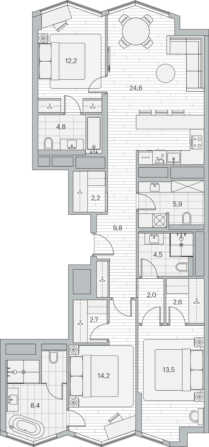 Продажа 3-комн квартиры в новостройке Москва г., Береговой проезд,  к. 1