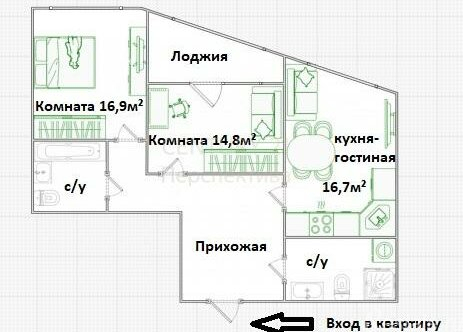 Продажа 2-комн квартиры на вторичном рынке Шелихова проезд,  д. 3