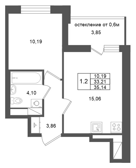 Продажа 1-комн квартиры в новостройке Новосаратовка д., Покровская Дорога ул.,  к. 15