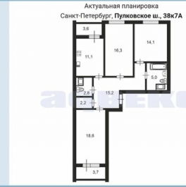 Продажа 3-комн квартиры на вторичном рынке Порховская улица
