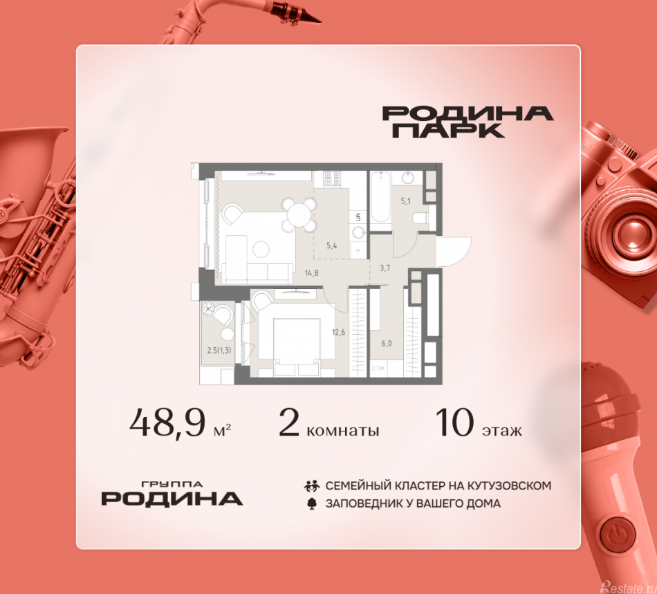 Продажа 2-комн квартиры в новостройке Верейская улица,  д. 12