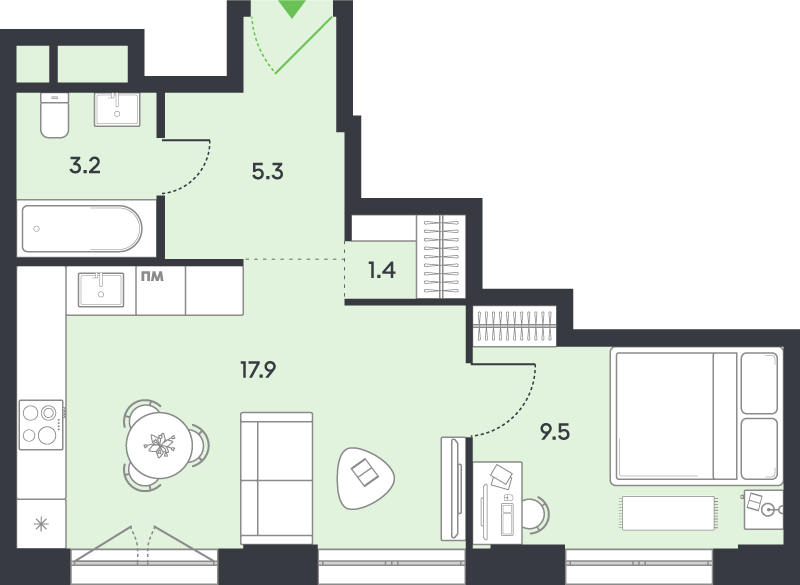 Продажа 1-комн квартиры в новостройке Москва г., Рязанский пр-кт,  к. 2.3
