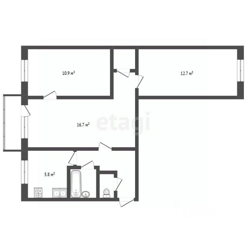 Продажа 3-комн квартиры на вторичном рынке 3-я Радиаторская улица, 3