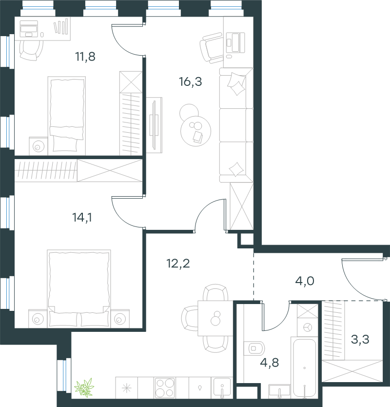 Продажа 3-комн квартиры в новостройке Москва г., Ильменский проезд,  к. 5