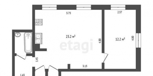 2-комн квартира Щипковский 1-й пер,  д. 17
