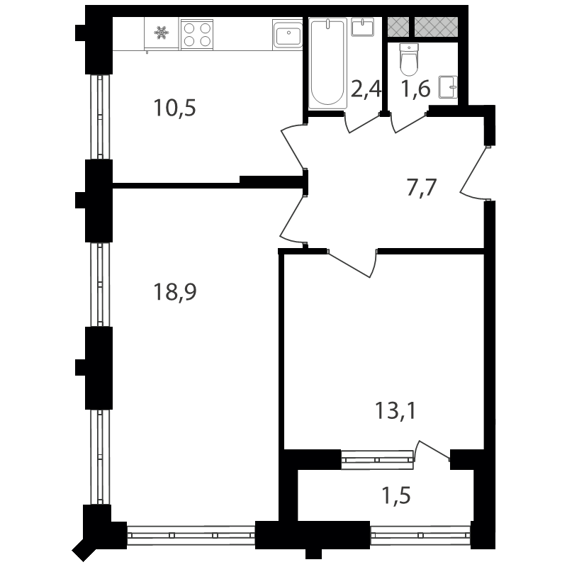 Продажа 2-комн квартиры в новостройке Москва г., Варшавское ш.,  к. 1