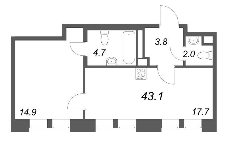 Продажа 1-комн квартиры в новостройке Санкт-Петербург г., Чапыгина ул.,  к. 1