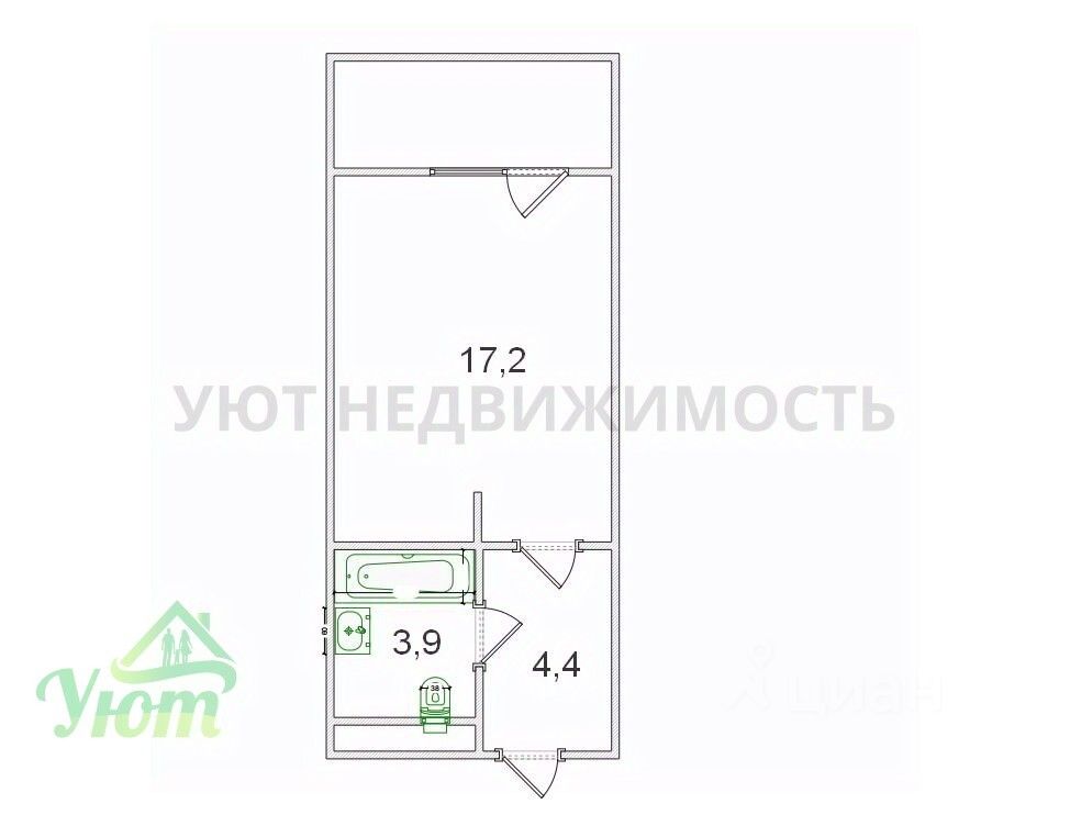 Продажа студии с. Домодедово, улица Современников,  д. 8