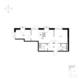 Продажа 2-комн квартиры в новостройке Марусино пгт., Заречная ул., к. 1.1 Продажа 2-комн квартиры в новостройке Марусино пгт., Заречная ул., к. 1.1